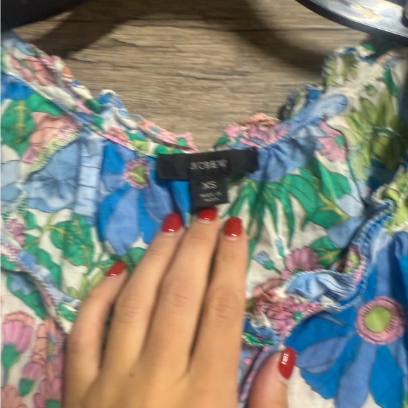 J. Crew Floral Blouse in Pastel Blue, Pink, and Green - Picture 5 of 6